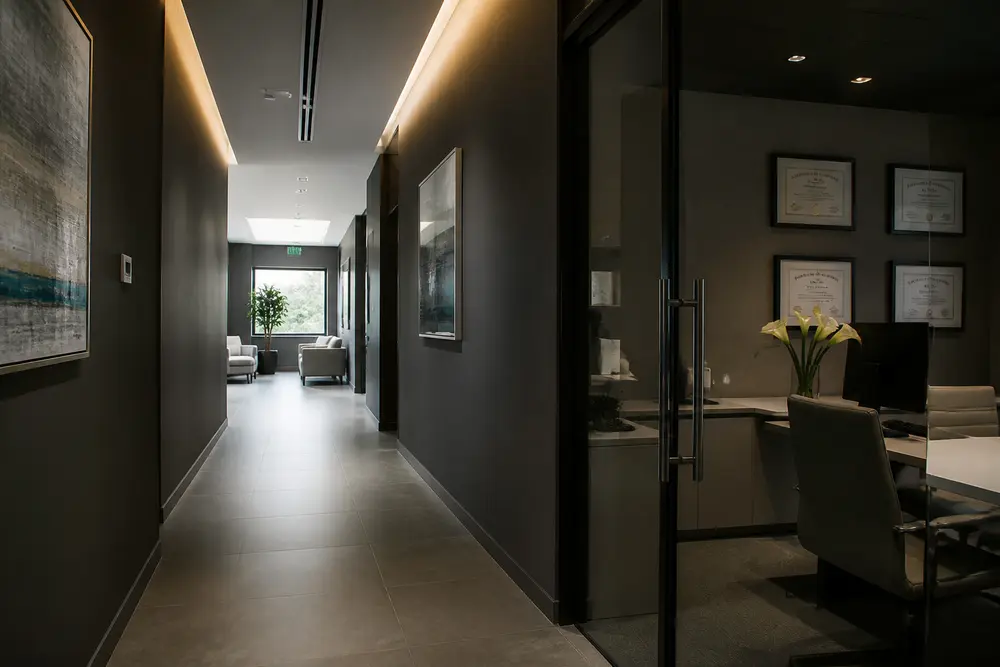 Modern clinic corridor