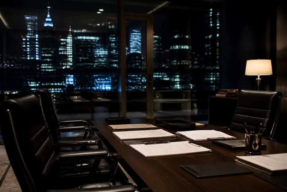 Consulting office at night